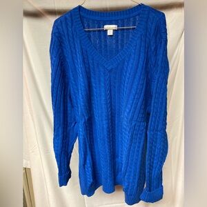 Croft & Barrow Royal Blue V-Neck Sweater